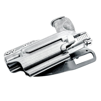 Smith & Wesson M&P 4.25" M2.0 & Surefire X300 Duty & Competition holster from 4BROS. For range training or OWB carry; available for right-& left-handed shooters.