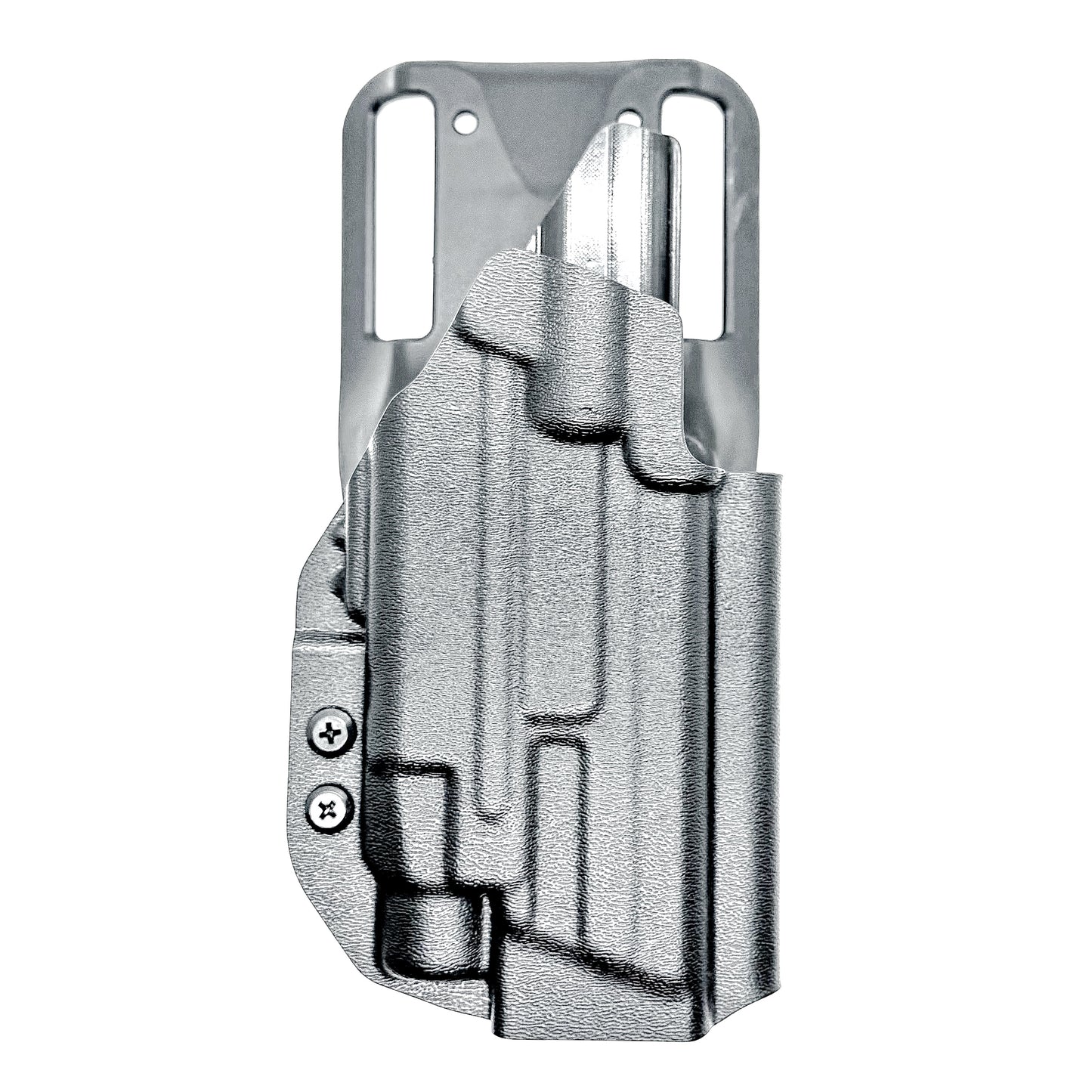 Black OWB Duty and Competiton Holster for the Smith & Wesson M&P M2.0 10mm 4.6" & TLR-7 HL-X light with a Duty Drop Attachment.