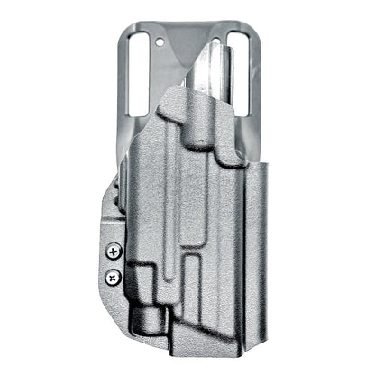 Black OWB Duty and Competiton Holster for the Smith & Wesson M&P M2.0 10mm 4.6" & TLR-7 HL-X light with a Duty Drop Attachment.