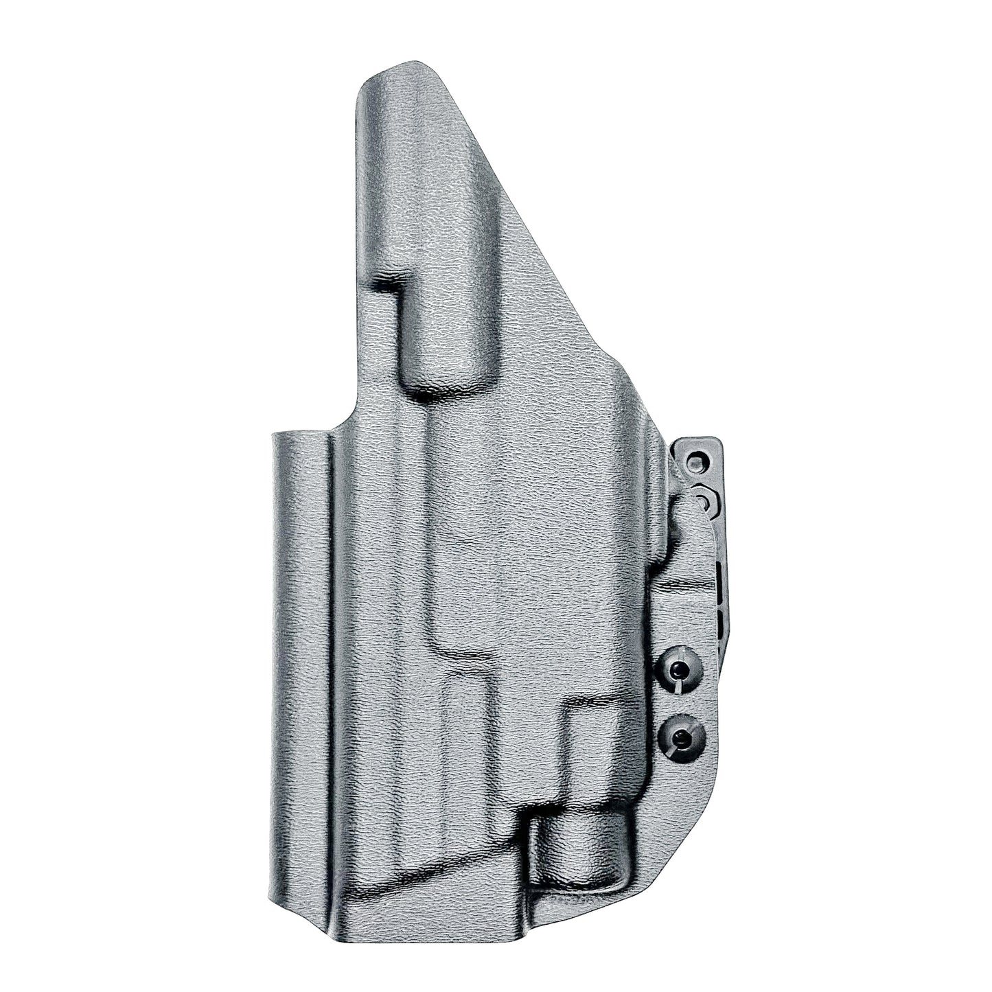 Black Inside Waistband IWB Holster for the Smith & Wesson M&P 4.6" 10mm pistol & TLR-7 HL-X light with DCC Monoblock & a Modwing