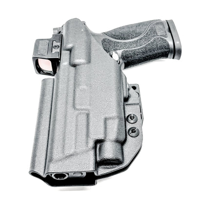 Black Inside Waistband IWB Holster for the Smith & Wesson M&P 4.6" 10mm pistol & TLR-7 HL-X light with DCC Monoblock & a Modwing