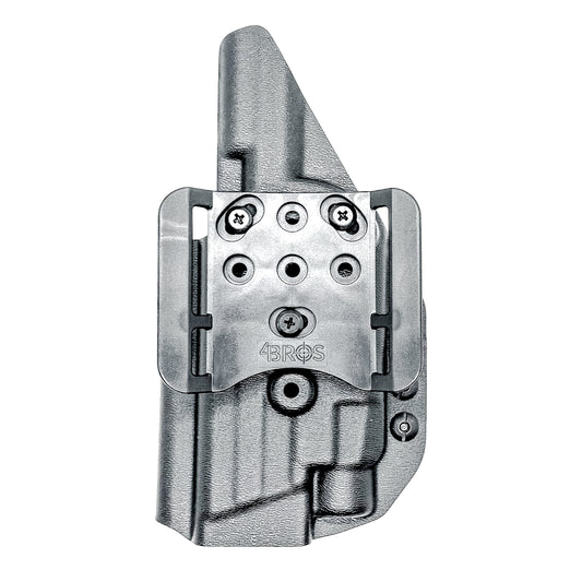 Black Outside Waistband OWB Holster for the Smith & Wesson M&P 4.6" 10mm pistol & TLR-7 X or HL-X light with Duty Drop Attachment.