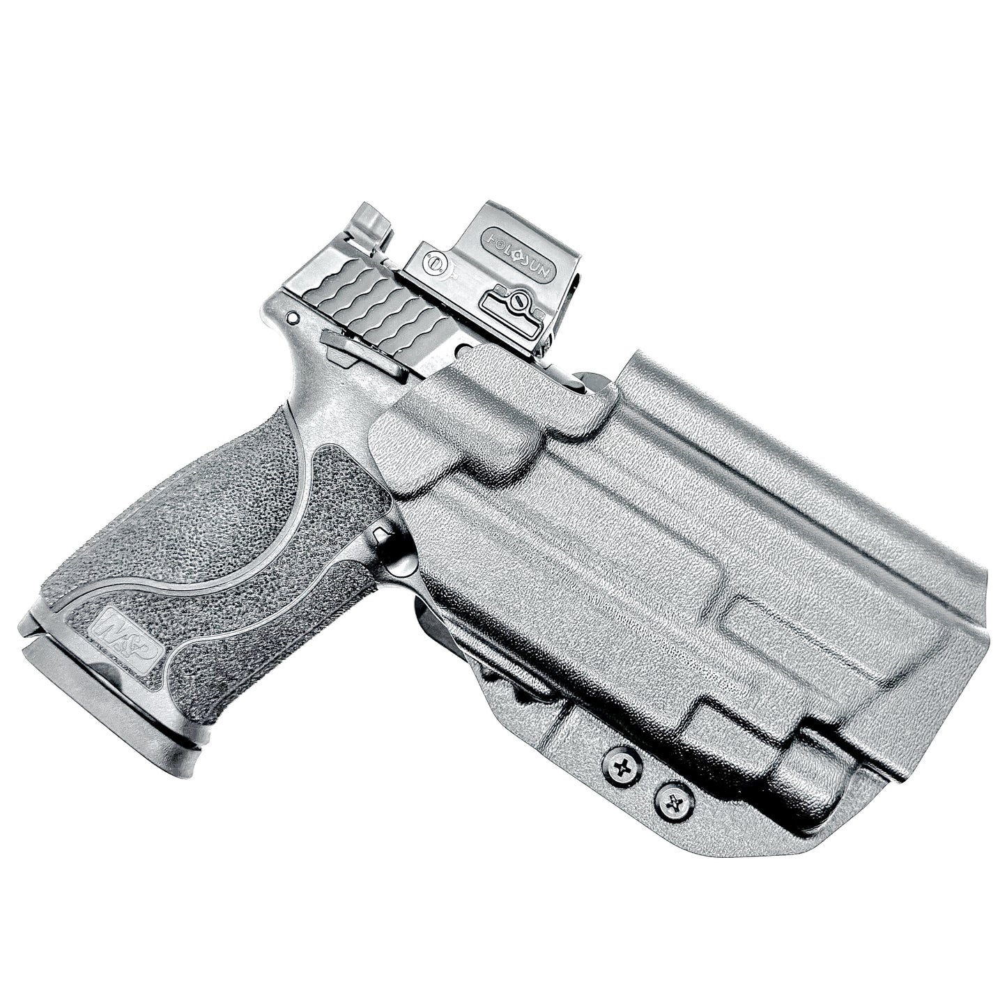 Black Outside Waistband OWB Holster for the Smith & Wesson M&P 4.6" 10mm pistol & TLR-7 X or HL-X light with Duty Drop Attachment.