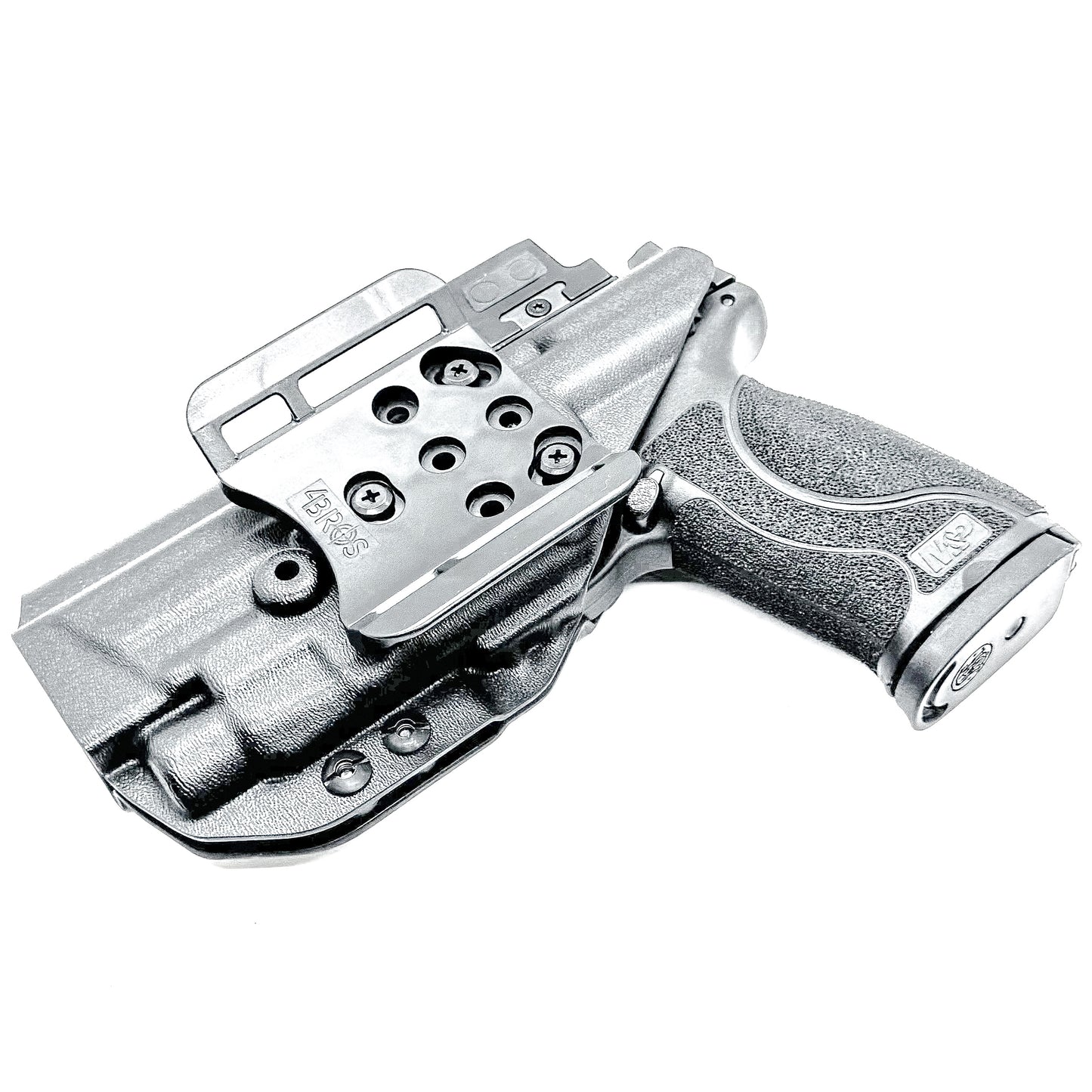Black Outside Waistband OWB Holster for the Smith & Wesson M&P 4.6" 10mm pistol & TLR-7 X or HL-X light with Duty Drop Attachment.