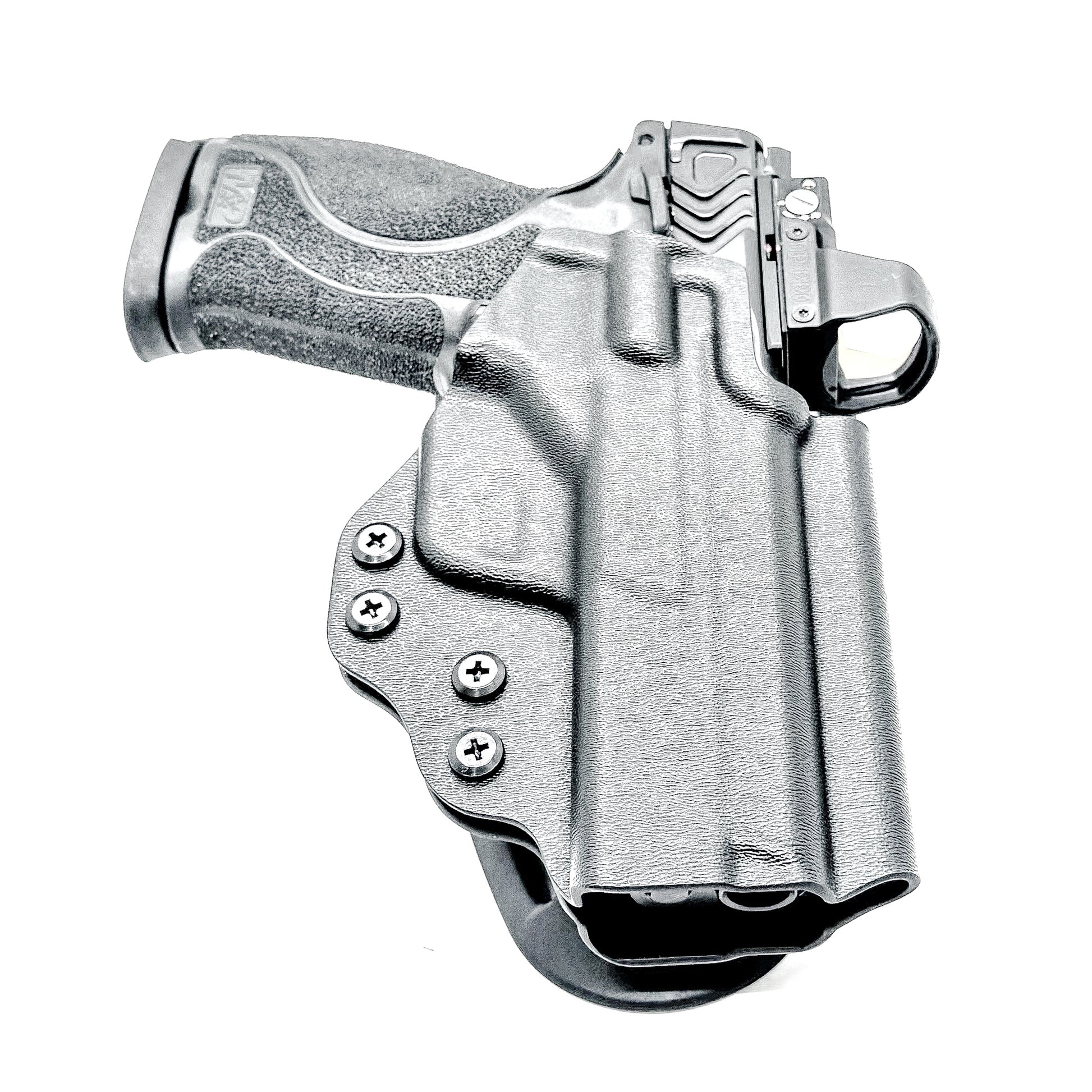 OWB Duty & Competition holster for Smith & Wesson M&P 10MM 4" pistol with or without thumb safety. Optic ready. Made in the USA by Four Brothers.