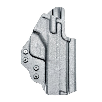 OWB taco-style holster for Smith & Wesson M&P 10MM 4" pistols with or without thumb safety. Optic ready. Built with .093" thermoplastic. USA made.