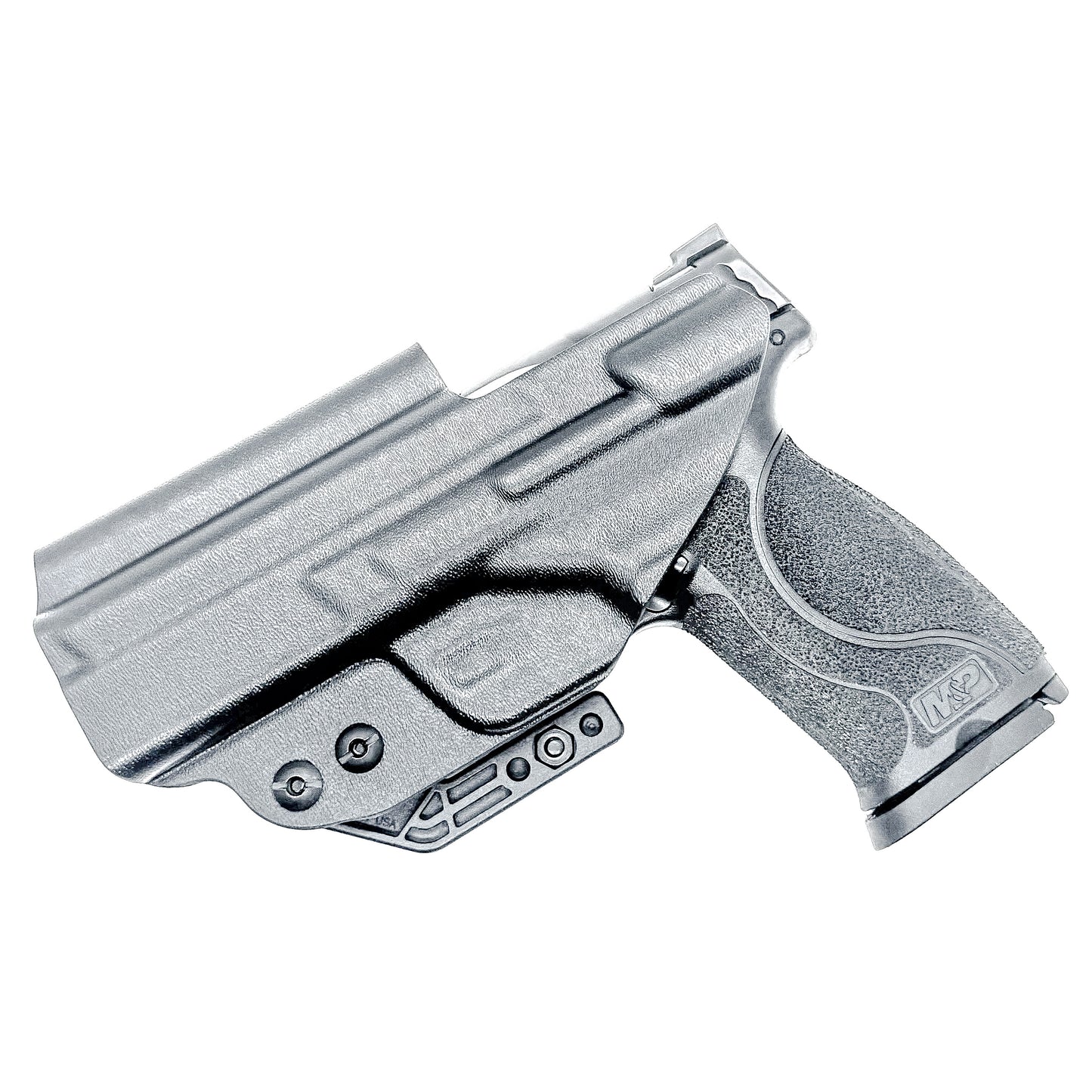 Inside waistband holster designed for Smith & Wesson M&P 1.0 and 2.0 9MM / .40 S&W 4.25" pistols with thumb safety – made by Four Brothers Holsters for secure, concealed carry.