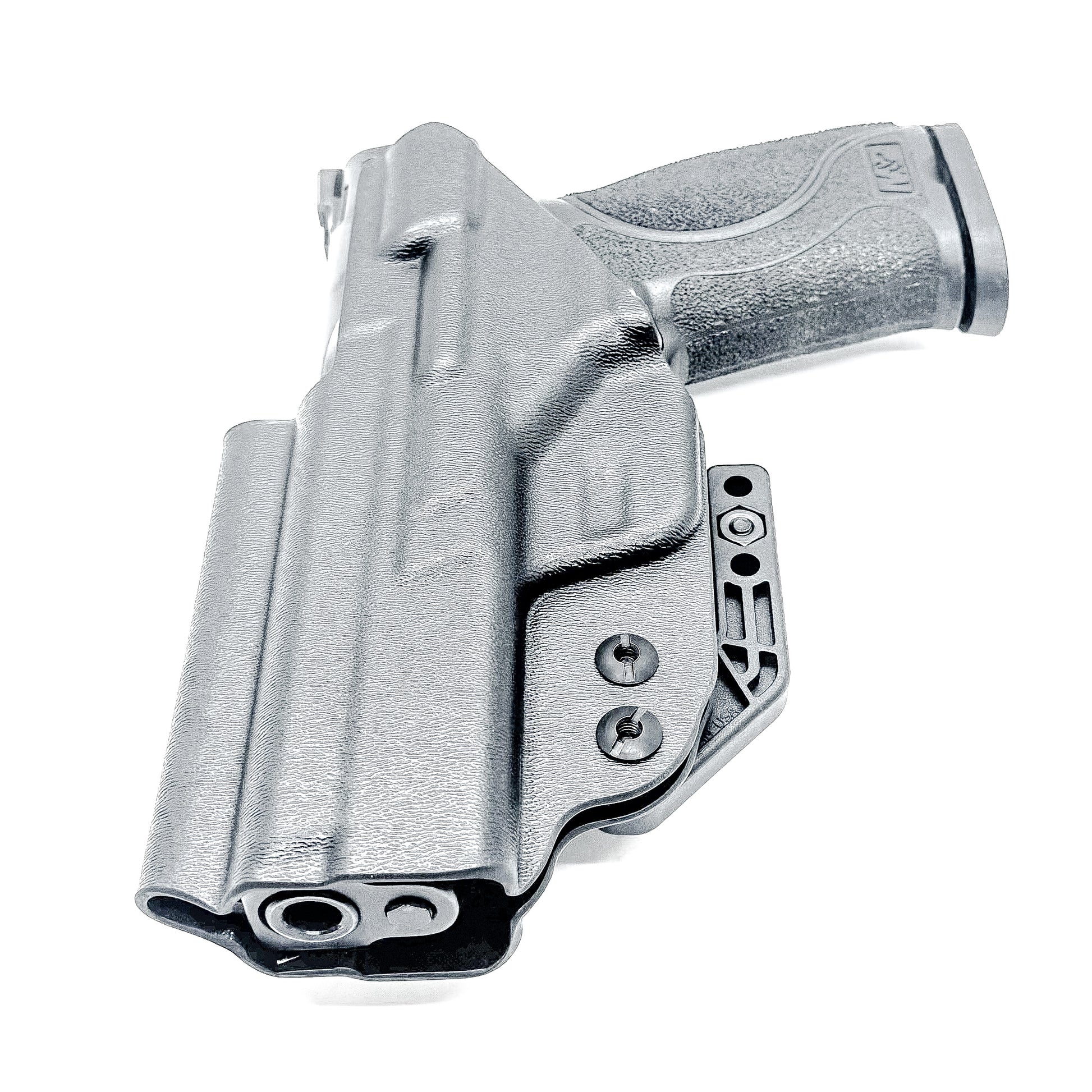 Inside waistband holster designed for Smith & Wesson M&P 1.0 and 2.0 9MM / .40 S&W 4.25" pistols with thumb safety – made by Four Brothers Holsters for secure, concealed carry.
