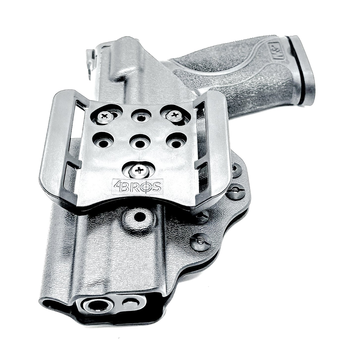 Outside waistband Kydex holster built for Smith & Wesson M&P 4.25", 4", and 3.6" full-size and compact pistols – precision-made by Four Brothers Holsters.