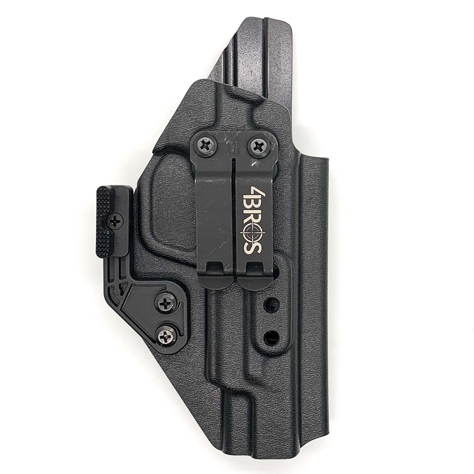 For the best Inside Waistband Holster designed for the Smith and Wesson M&P 10MM M2.0 4" and 4.6" pistol with thumb safety shop Four Brothers 4BROS Holsters.