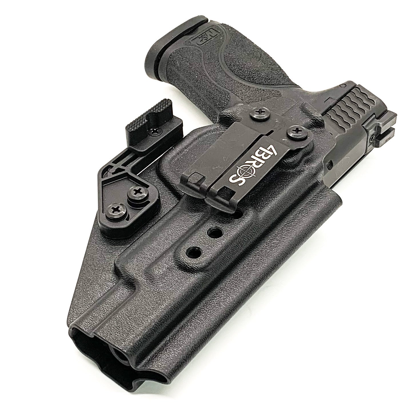 For the best Inside Waistband Holster designed for the Smith and Wesson M&P 10MM M2.0 4" and 4.6" pistol with thumb safety shop Four Brothers 4BROS Holsters.
