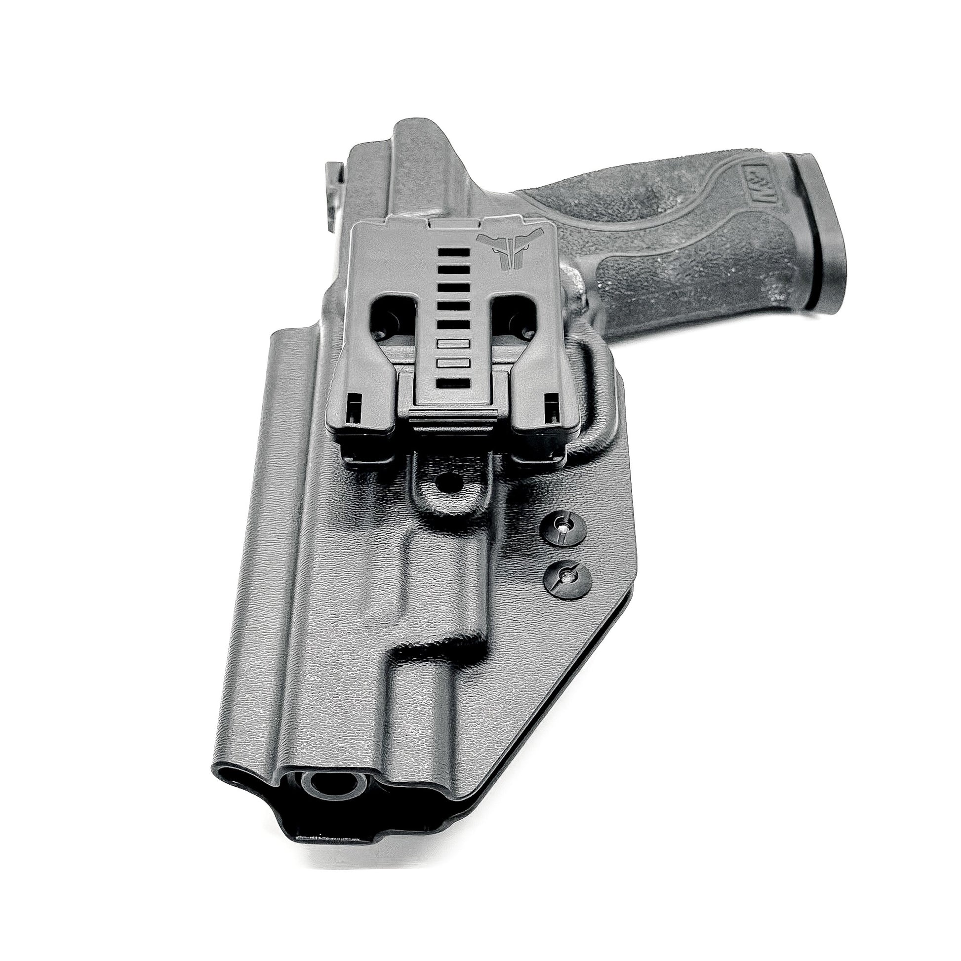 For the best Outside Waistband Holster designed for the Smith and Wesson M&P 10MM M2.0 4" or 4.6" pistol with thumb safety, shop Four Brothers 4BROS Holsters