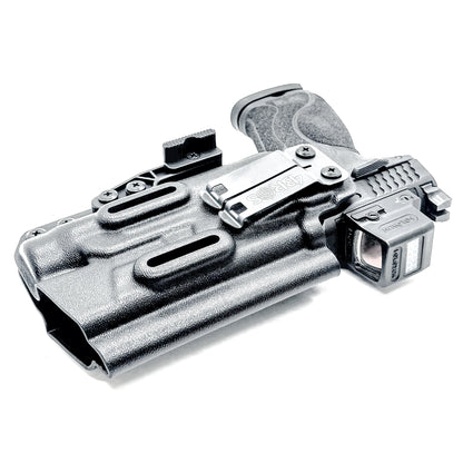 Smith & Wesson M&P 4 & 4.6 10MM M2.0 & TLR-1 HL Inside Waistband Holster in black with a DCC Monoblock and a modwing.