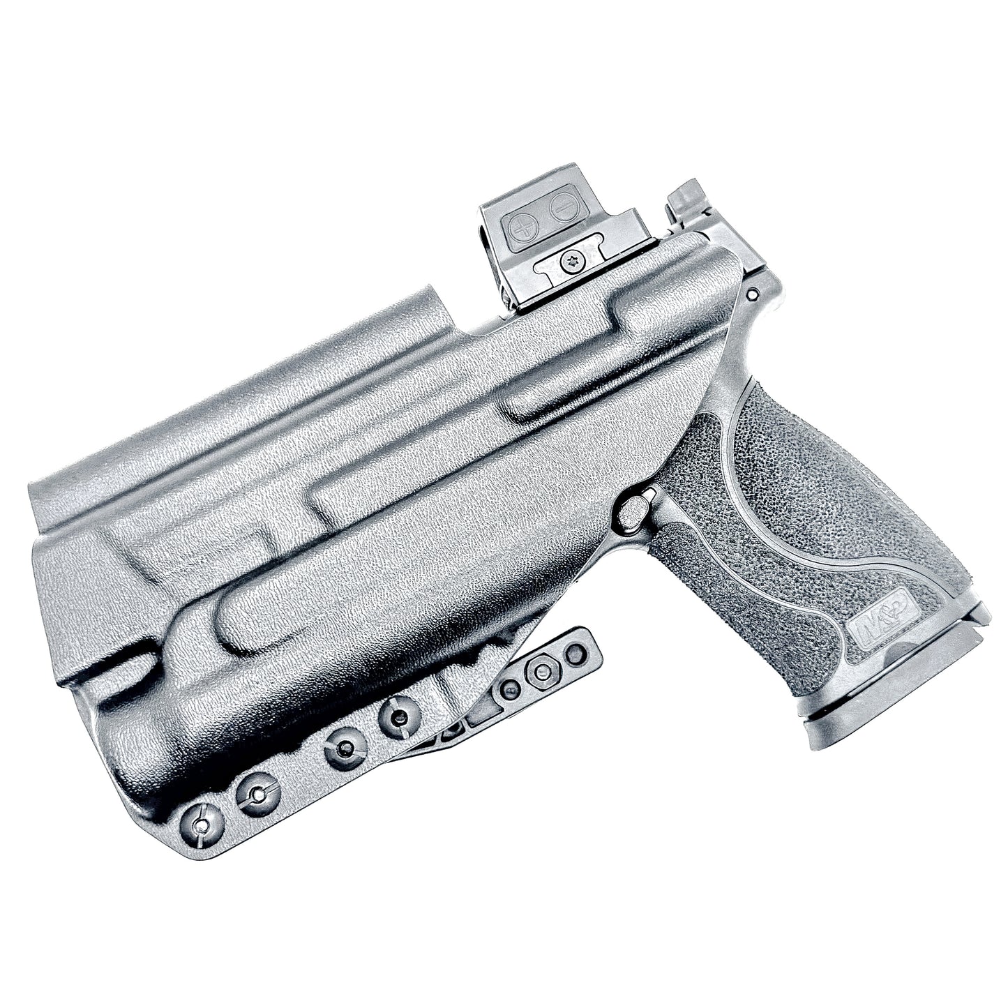 Smith & Wesson M&P 4 & 4.6 10MM M2.0 & TLR-1 HL Inside Waistband Holster in black with a DCC Monoblock and a modwing.