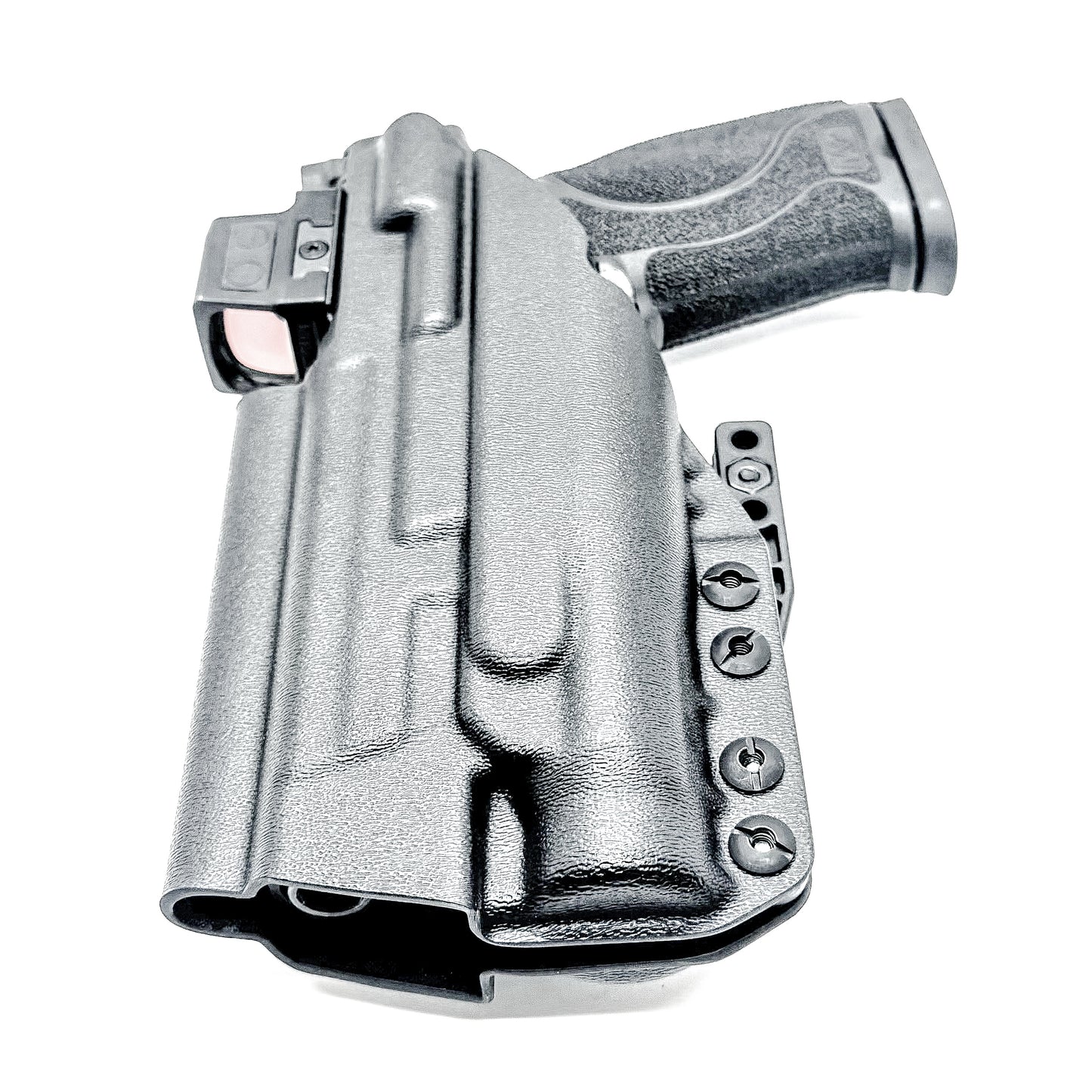 Smith & Wesson M&P 4 & 4.6 10MM M2.0 & TLR-1 HL Inside Waistband Holster in black with a DCC Monoblock and a modwing.