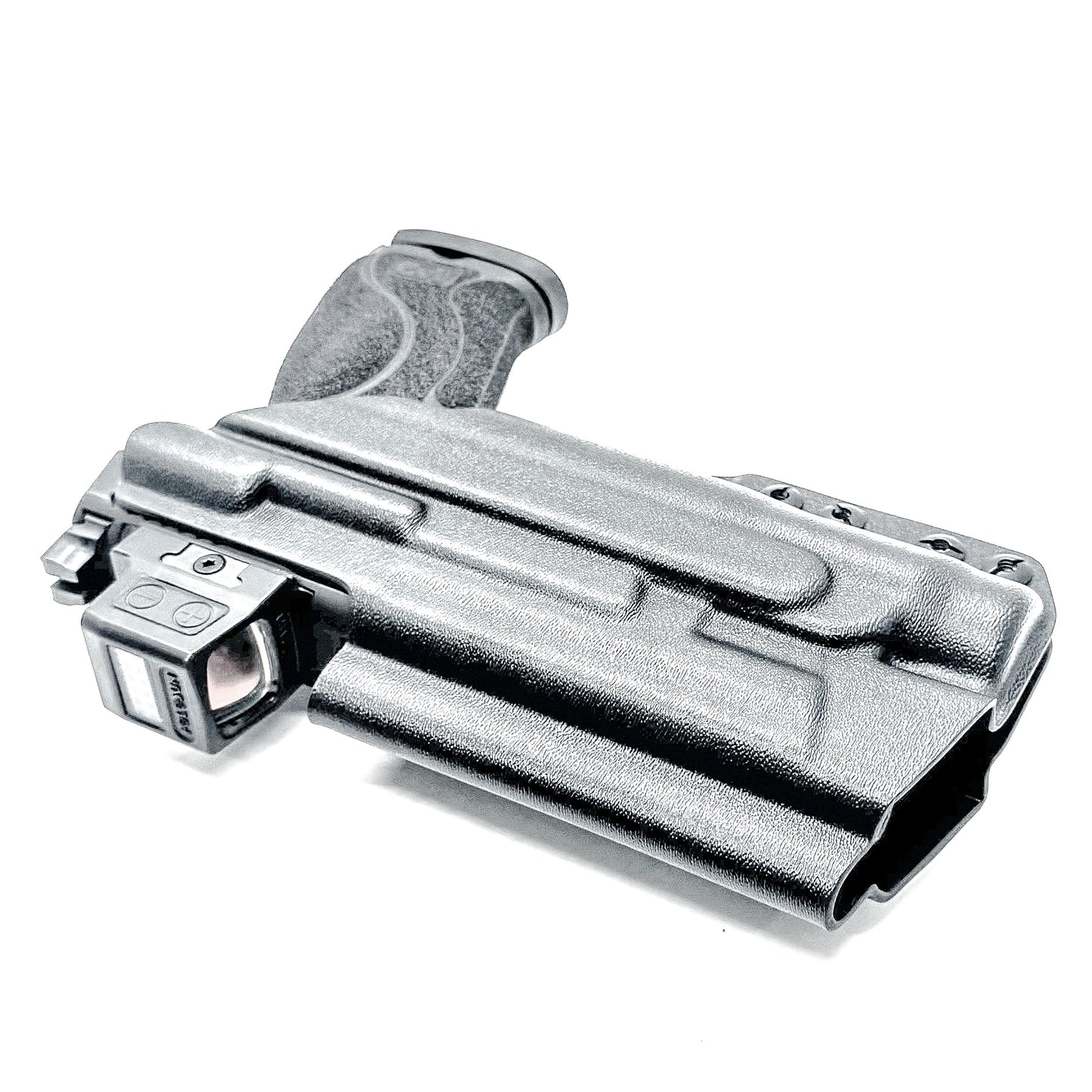 Smith & Wesson M&P 4 & 4.6 10MM M2.0 & TLR-1 HL Inside Waistband Holster in black with a DCC Monoblock and a modwing.