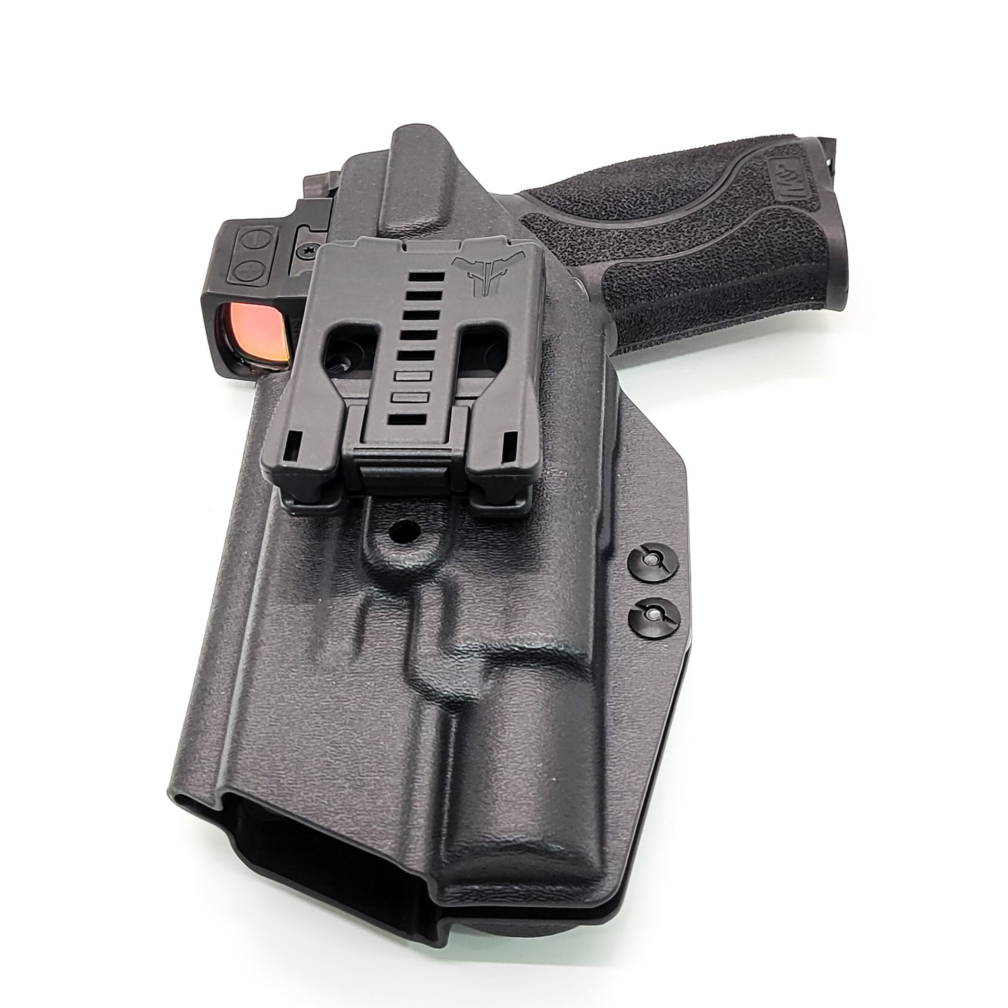 For the best OWB Holster for the Smith & Wesson M&P 10MM M2.0 4" or 4.6" pistol with thumb safety & Surefire X300U-A or B, X300T-A shop Four Brothers Holsters.