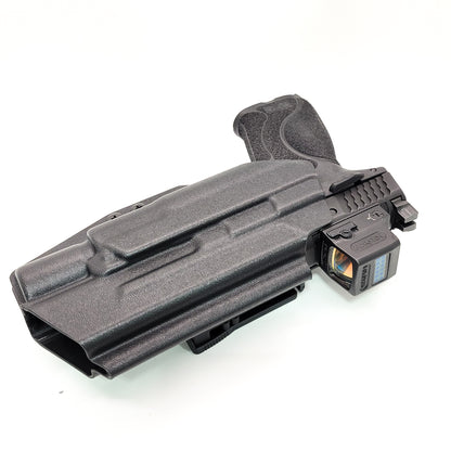 For the best OWB Holster for the Smith & Wesson M&P 10MM M2.0 4" or 4.6" pistol with thumb safety & Surefire X300U-A or B, X300T-A shop Four Brothers Holsters.