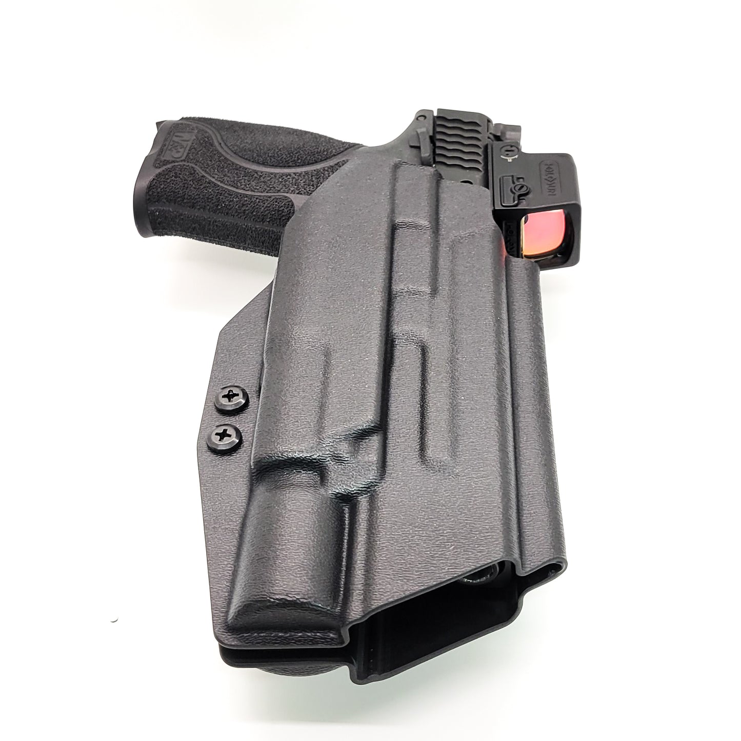 For the best OWB Holster for the Smith & Wesson M&P 10MM M2.0 4" or 4.6" pistol with thumb safety & Surefire X300U-A or B, X300T-A shop Four Brothers Holsters.
