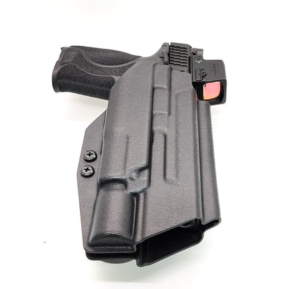 For the best OWB Holster for the Smith & Wesson M&P 10MM M2.0 4" or 4.6" pistol with thumb safety & Surefire X300U-A or B, X300T-A shop Four Brothers Holsters.