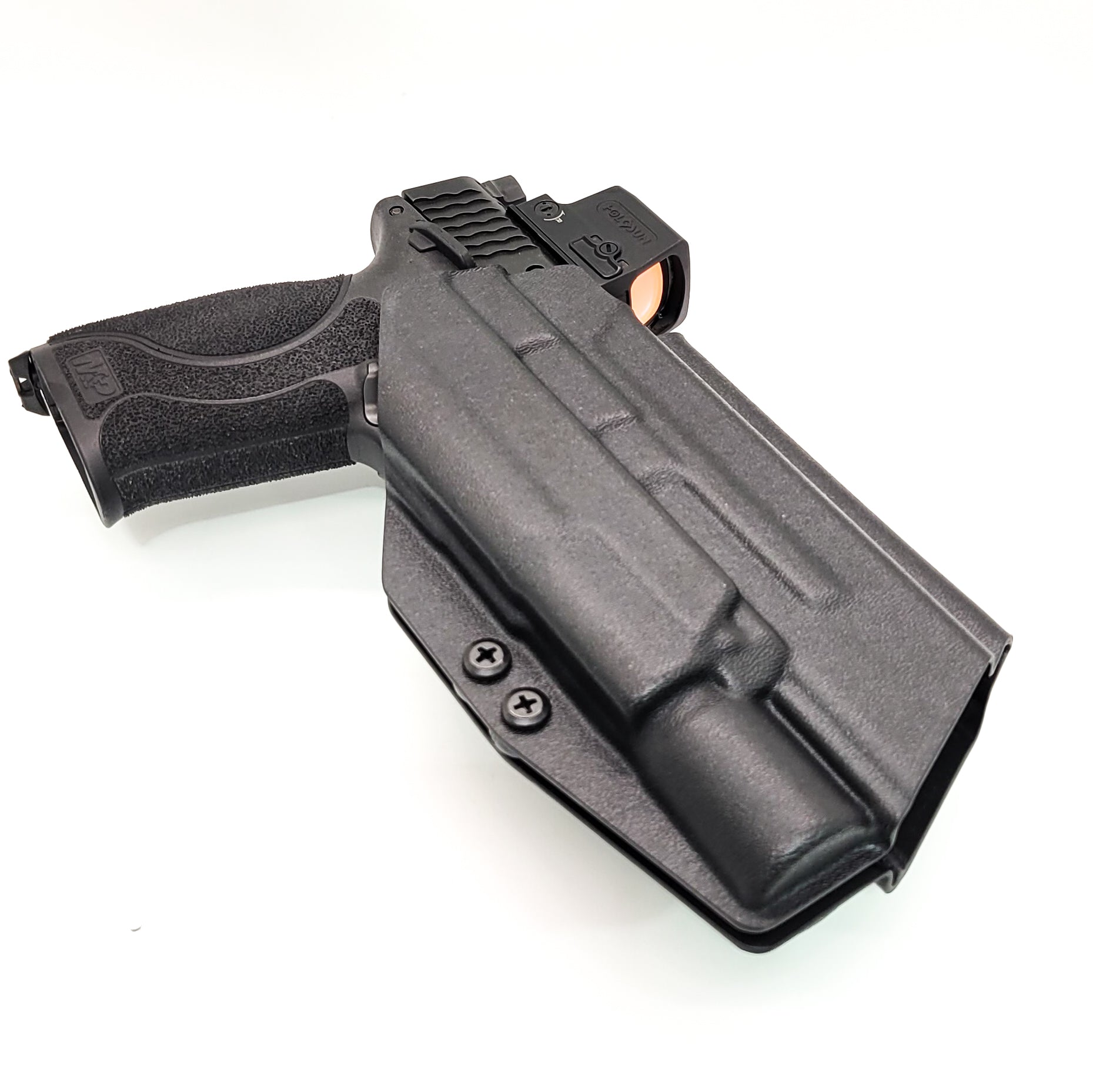 For the best OWB Holster for the Smith & Wesson M&P 10MM M2.0 4" or 4.6" pistol with thumb safety & Surefire X300U-A or B, X300T-A shop Four Brothers Holsters.
