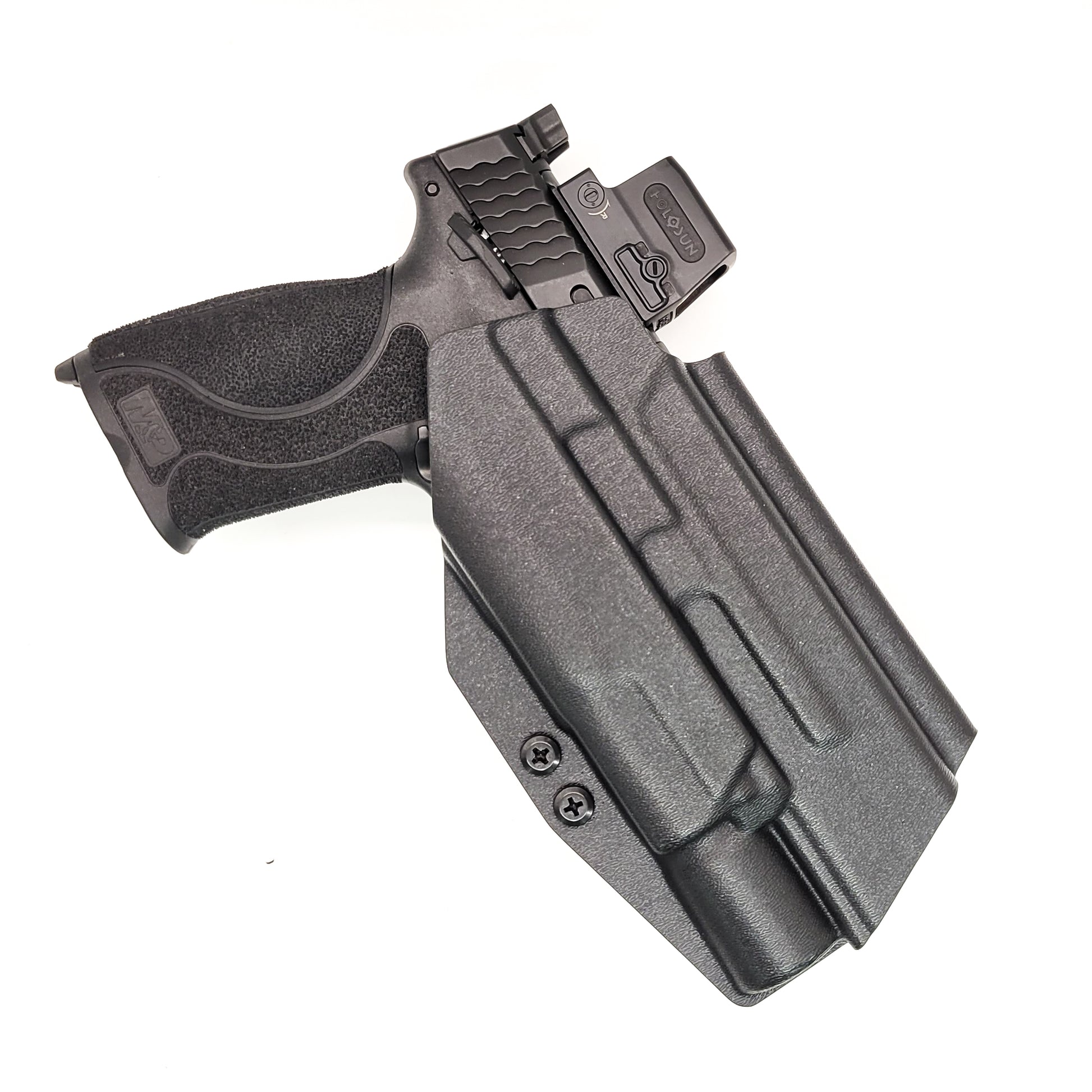 For the best OWB Holster for the Smith & Wesson M&P 10MM M2.0 4" or 4.6" pistol with thumb safety & Surefire X300U-A or B, X300T-A shop Four Brothers Holsters.