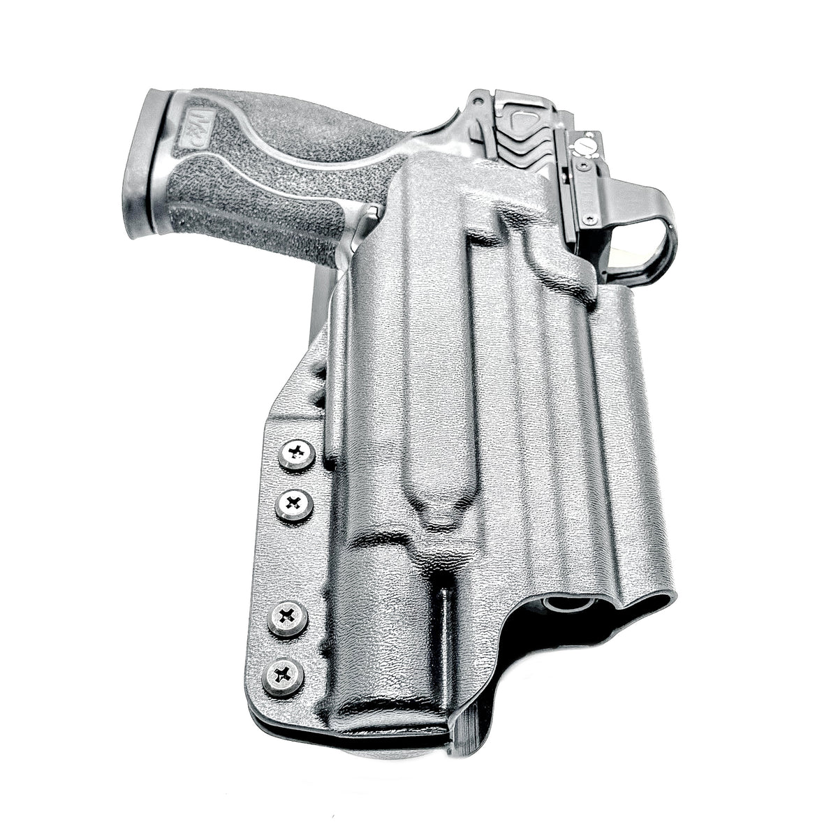 For the best OWB Smith & Wesson M&P 10MM M2.0 4" with thumb safety & Surefire X300U & X300T Duty & Competition Holster, shop Four Brothers Holsters. Made in USA.