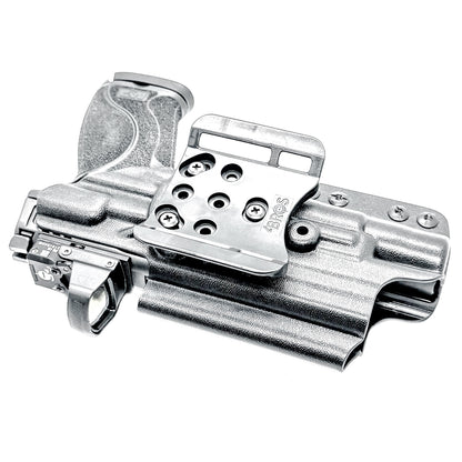 For the best OWB Holster for the Smith & Wesson M&P 10MM M2.0 4" pistol with thumb safety & Surefire X300U or X300T shop Four Brothers Holsters. Made in USA.
