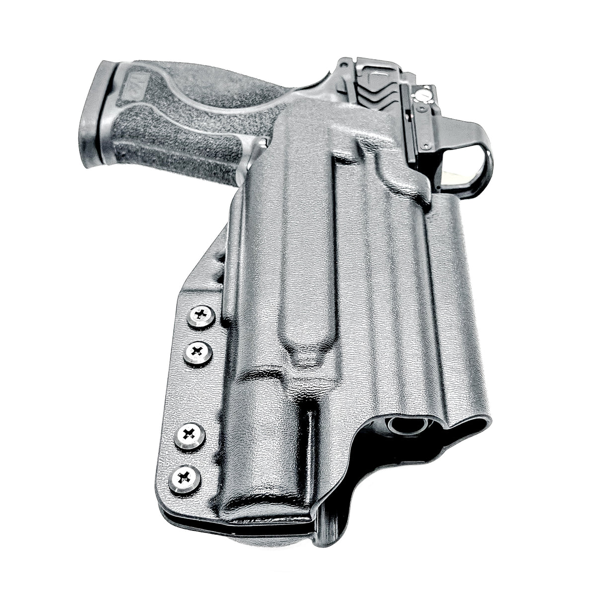 For the best OWB Holster for the Smith & Wesson M&P 10MM M2.0 4" pistol with thumb safety & Surefire X300U or X300T shop Four Brothers Holsters. Made in USA.