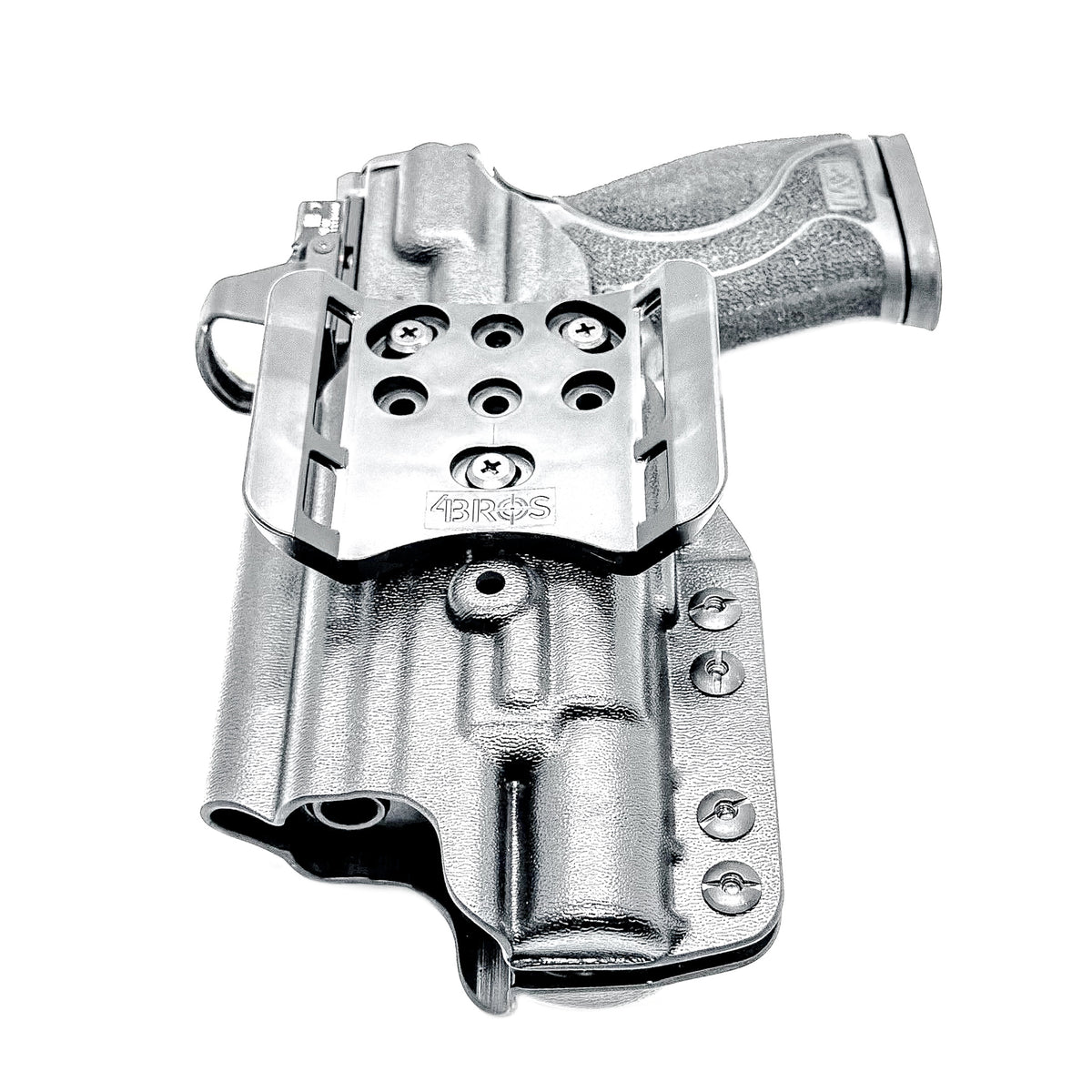 For the best OWB Holster for the Smith & Wesson M&P 10MM M2.0 4" pistol with thumb safety & Surefire X300U or X300T shop Four Brothers Holsters. Made in USA.