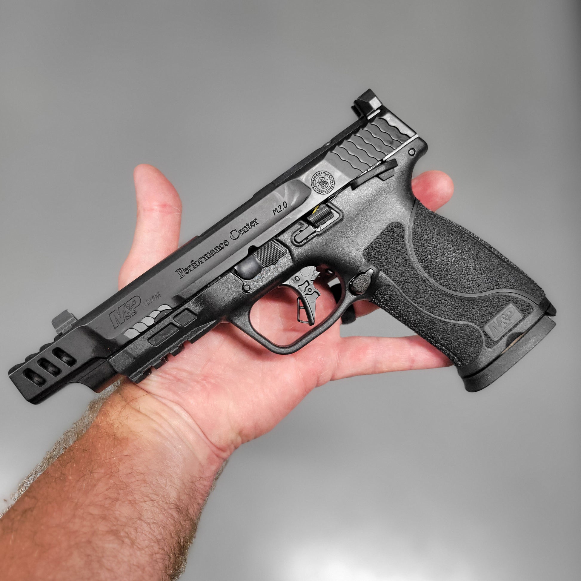 Holsters for the Smith and Wesson M&P 10MM 5.6" Performance Center M2.0 pistol can be purchased from Four Brothers Holsters.