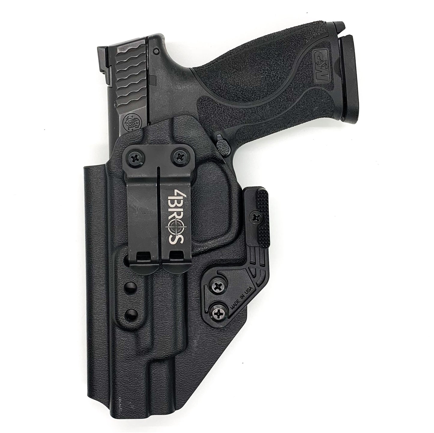 For the Best IWB AIWB for the Smith and Wesson M&P 5.6" Performance Center 10MM M2.0 pistol with or without thumb safety, shop Four Brothers 4BROS Holsters.  
