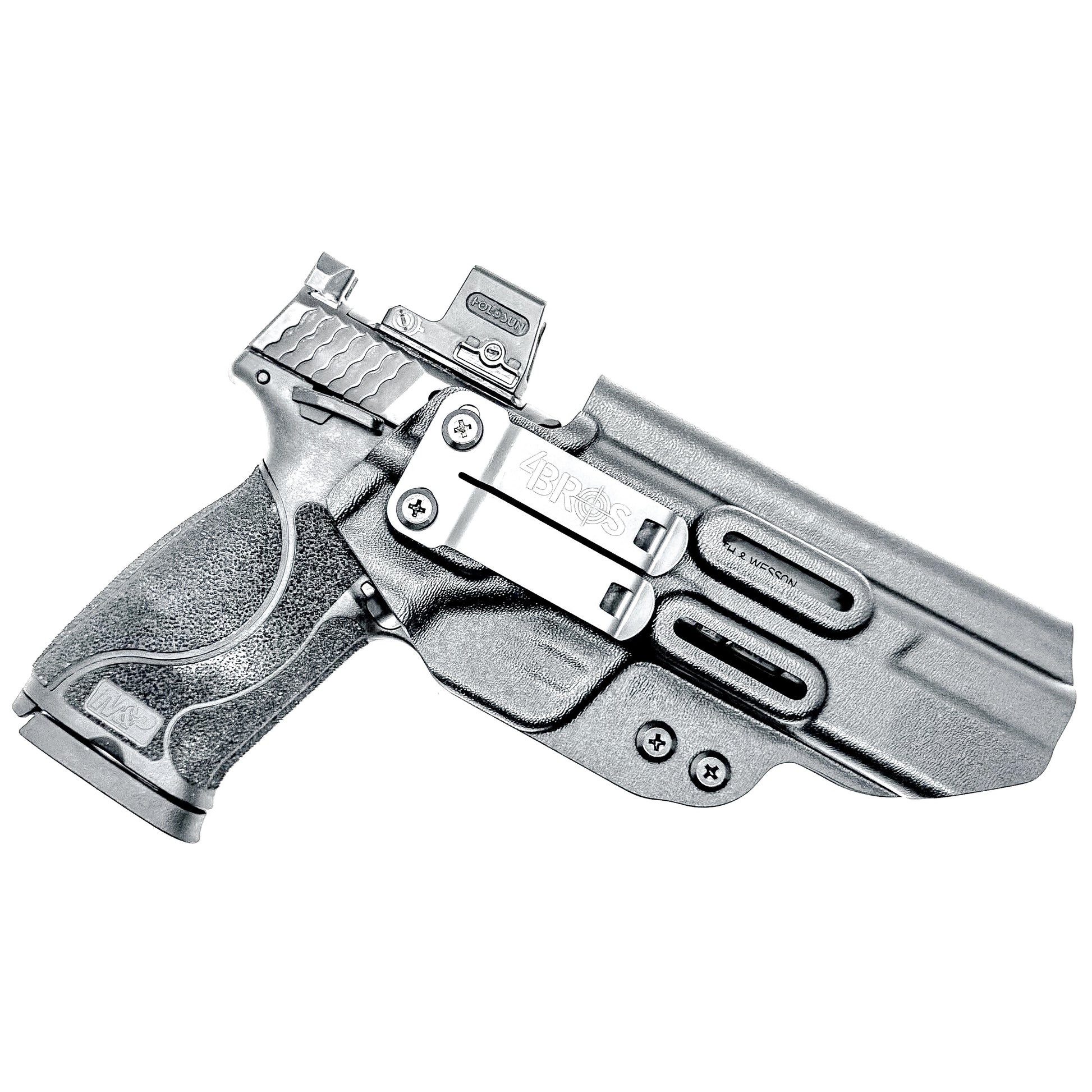 Black Smith & Wesson M&P 5.6 10MM M2.0 Inside Waistband Holster with DCC Monoblock and a Modwing