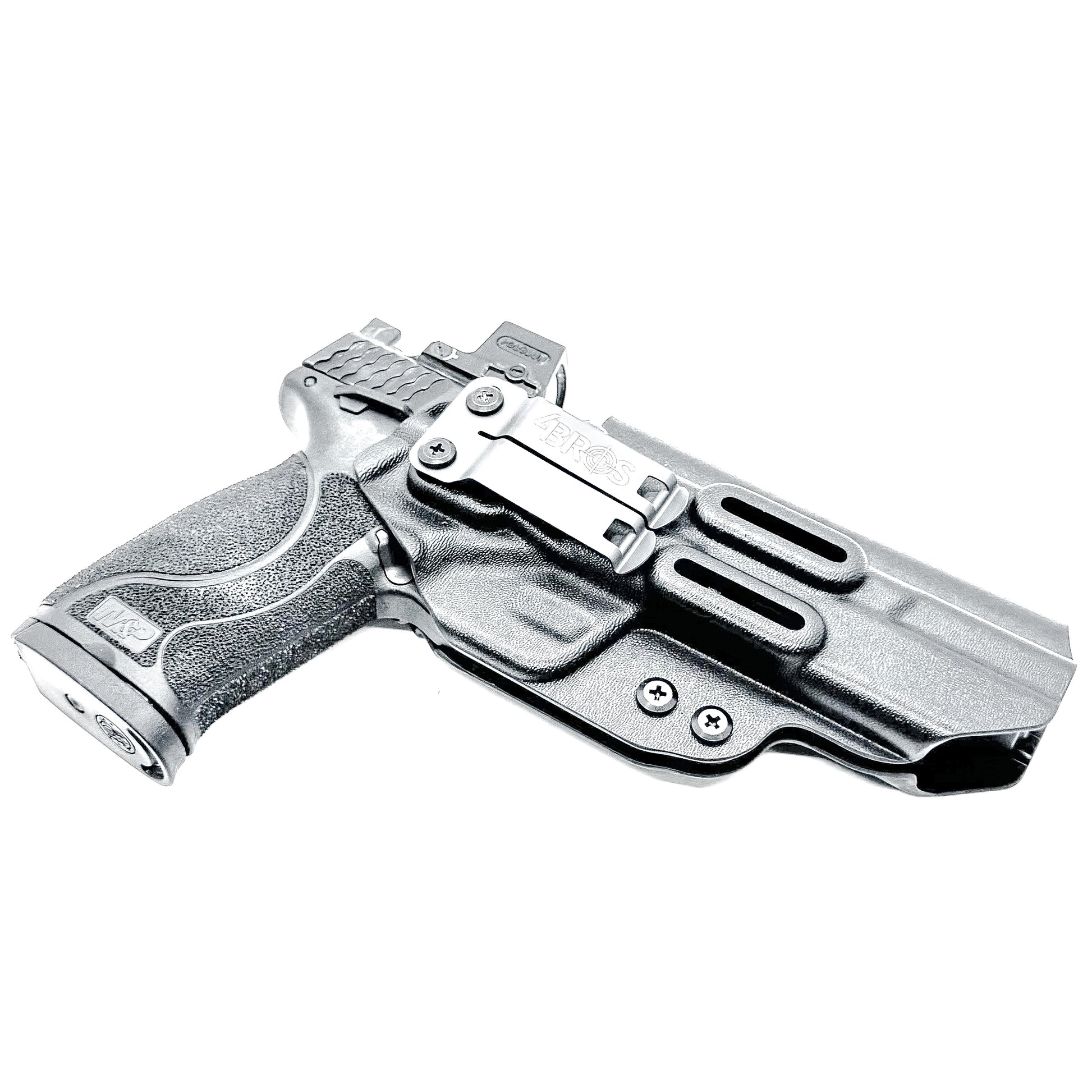 Black Smith & Wesson M&P 5.6 10MM M2.0 Inside Waistband Holster with DCC Monoblock and a Modwing