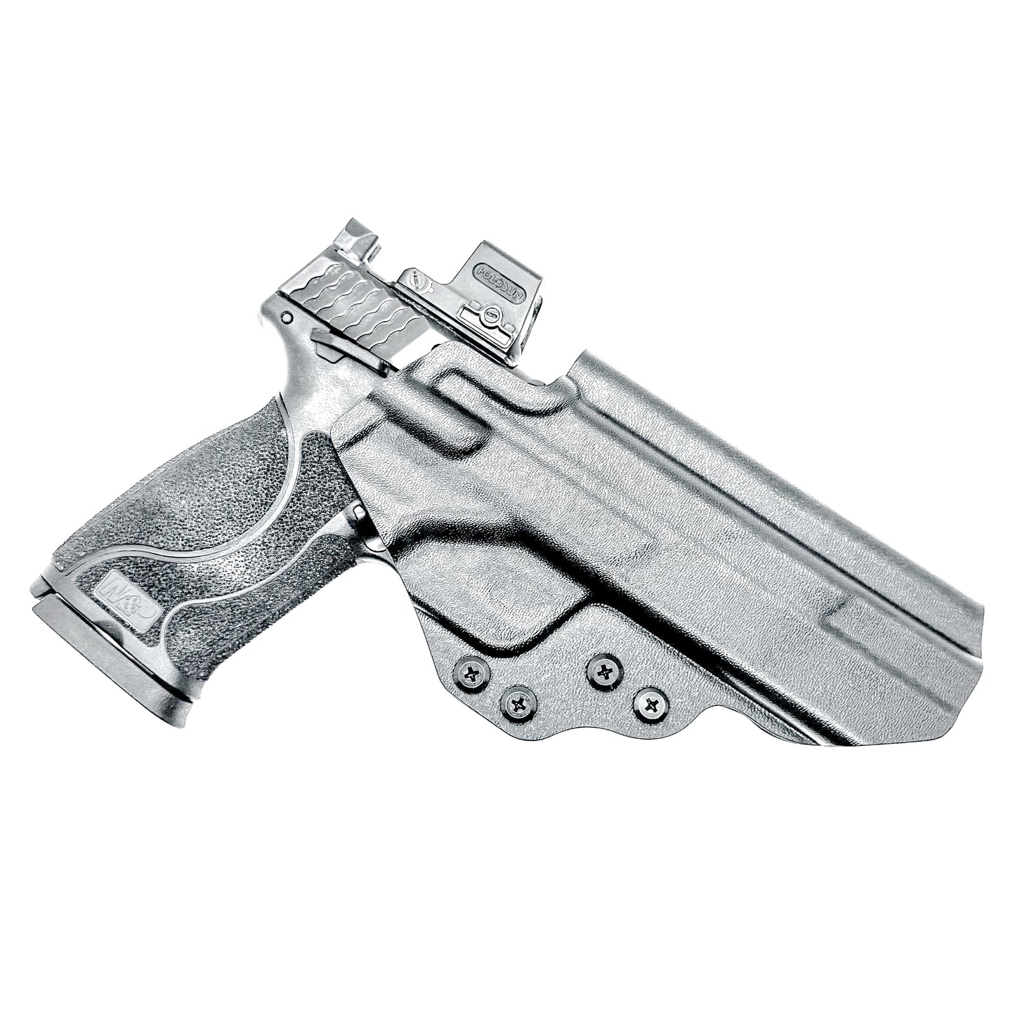 Black Smith & Wesson M&P 5.6" 10MM M2.0 Outside Waistband OWB Holster with 4BROS 1.5" Belt Slide.