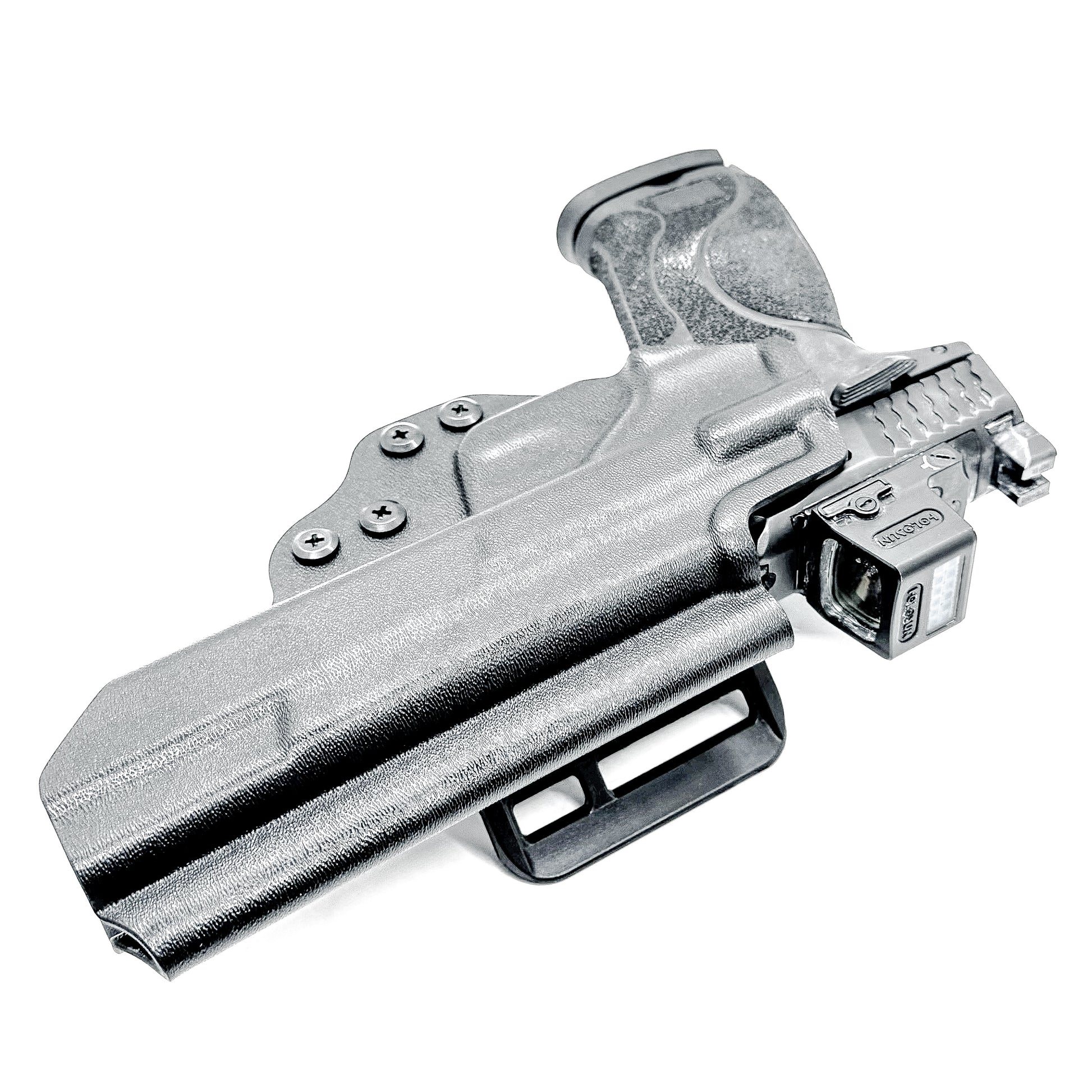 Black Smith & Wesson M&P 5.6" 10MM M2.0 Outside Waistband OWB Holster with 4BROS 1.5" Belt Slide.