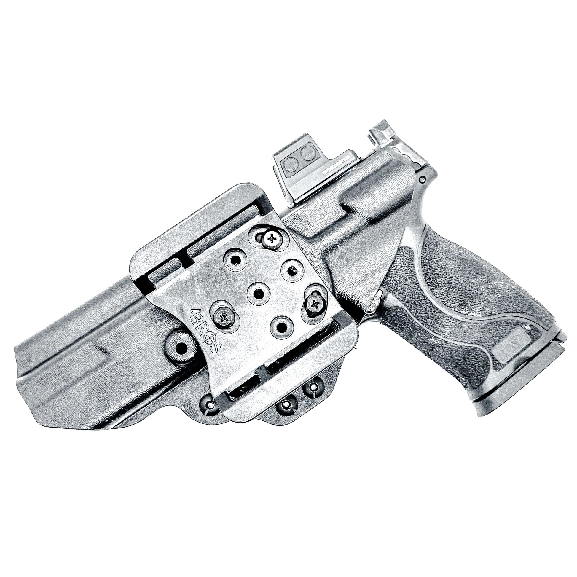 Black Smith & Wesson M&P 5.6" 10MM M2.0 Outside Waistband OWB Holster with 4BROS 1.5" Belt Slide.