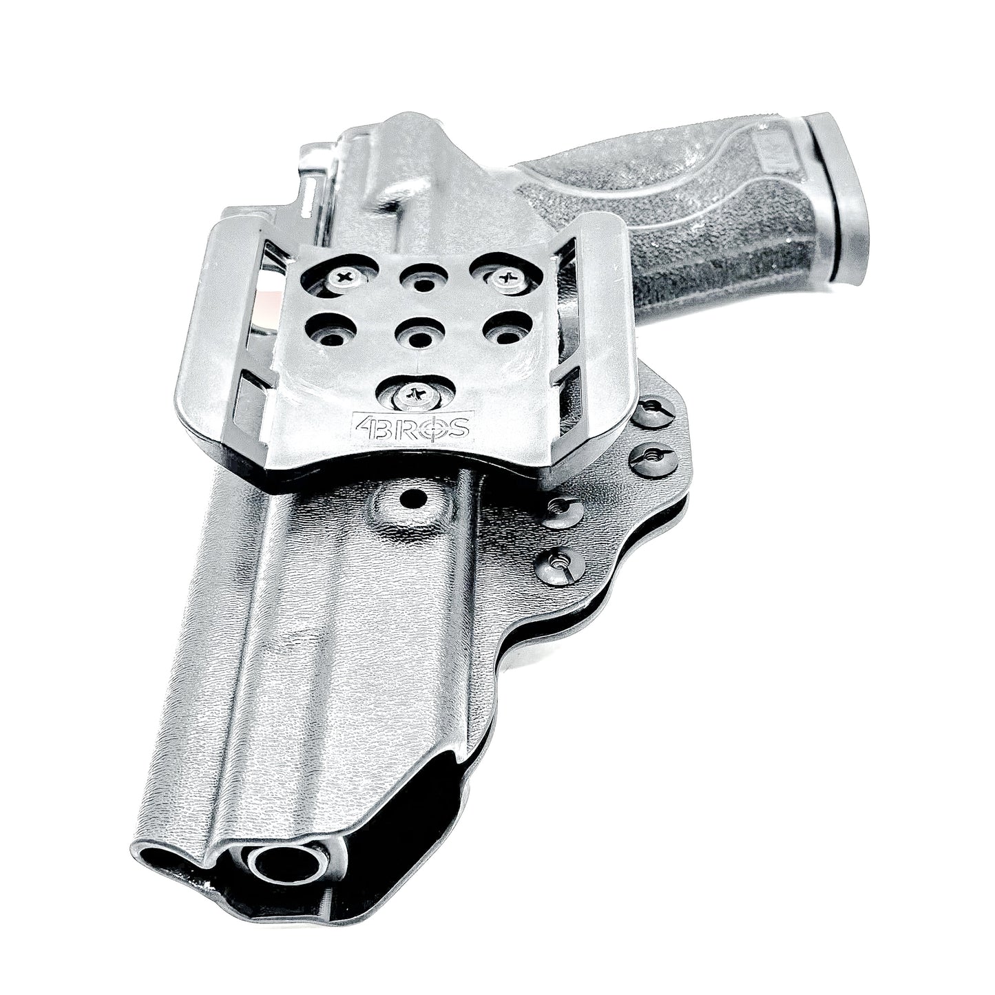 Black Smith & Wesson M&P 5.6" 10MM M2.0 Outside Waistband OWB Holster with 4BROS 1.5" Belt Slide.