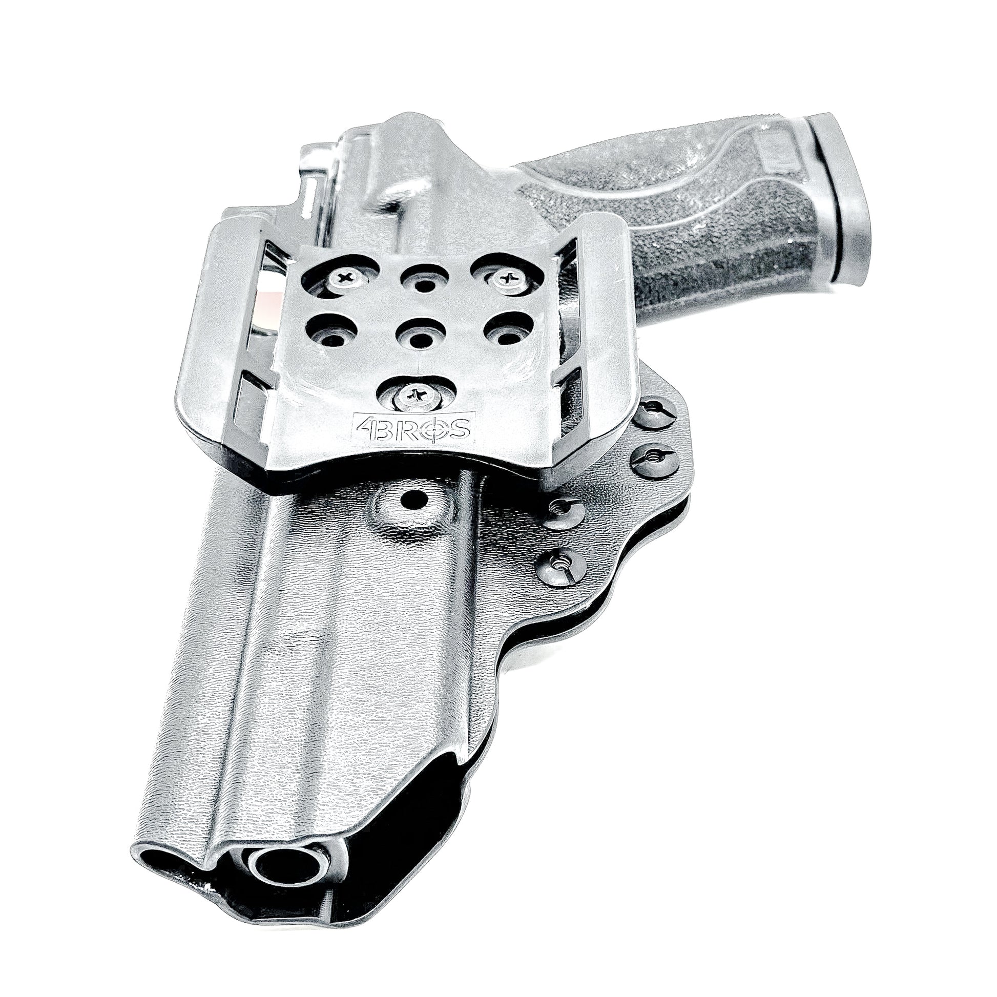 Black Smith & Wesson M&P 5.6" 10MM M2.0 Outside Waistband OWB Holster with 4BROS 1.5" Belt Slide.