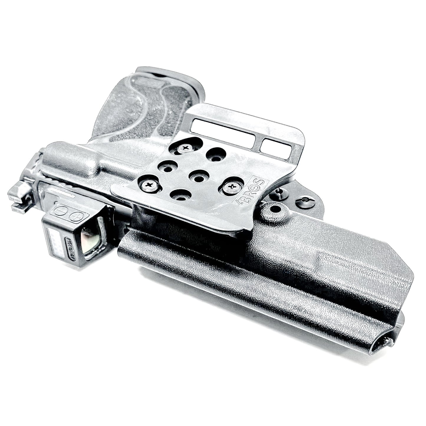 Black Smith & Wesson M&P 5.6" 10MM M2.0 Outside Waistband OWB Holster with 4BROS 1.5" Belt Slide.