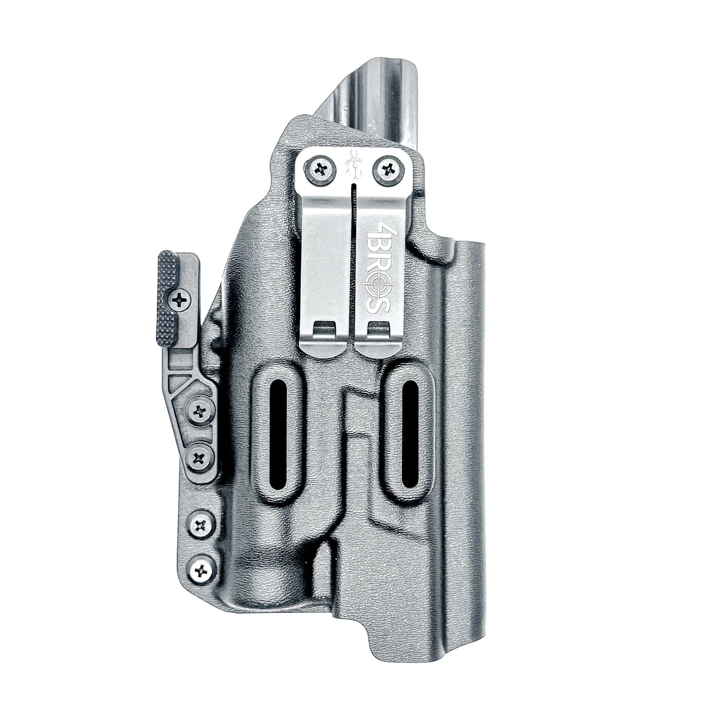 Black IWB AIWB Holster for the Smith and Wesson M&P 5.6" Performance Center 10MM M2.0 pistol with thumb safety & TLR-1 HL