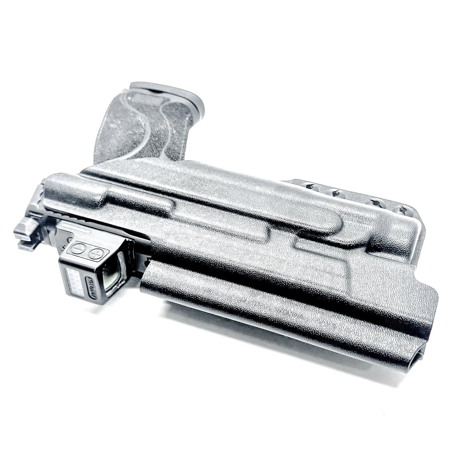 Black IWB AIWB Holster for the Smith and Wesson M&P 5.6" Performance Center 10MM M2.0 pistol with thumb safety & TLR-1 HL