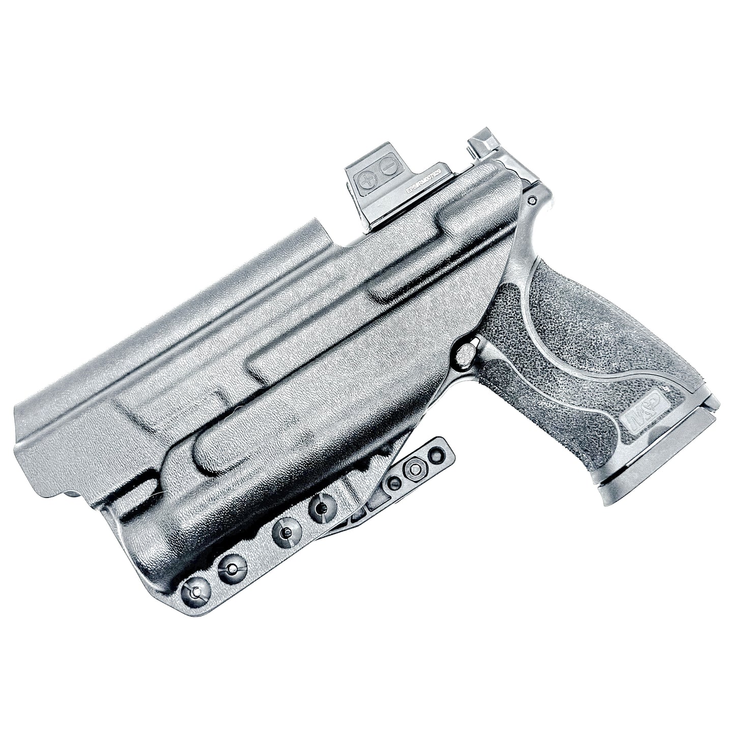 Black IWB AIWB Holster for the Smith and Wesson M&P 5.6" Performance Center 10MM M2.0 pistol with thumb safety & TLR-1 HL