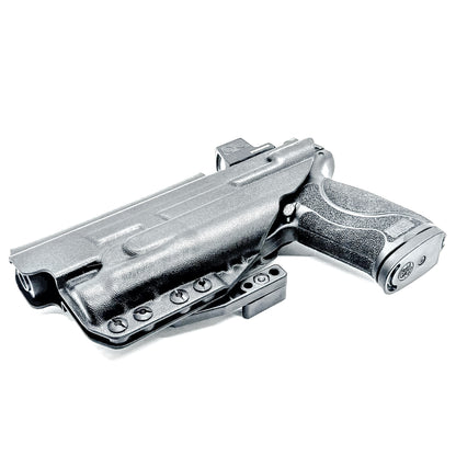 Black IWB AIWB Holster for the Smith and Wesson M&P 5.6" Performance Center 10MM M2.0 pistol with thumb safety & TLR-1 HL