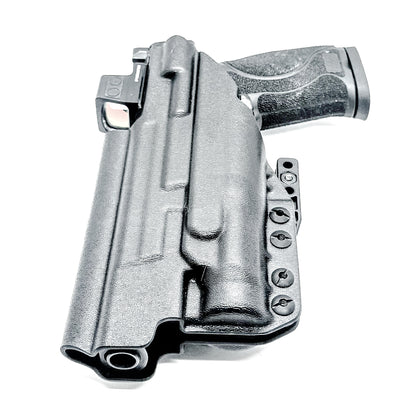 Black IWB AIWB Holster for the Smith and Wesson M&P 5.6" Performance Center 10MM M2.0 pistol with thumb safety & TLR-1 HL