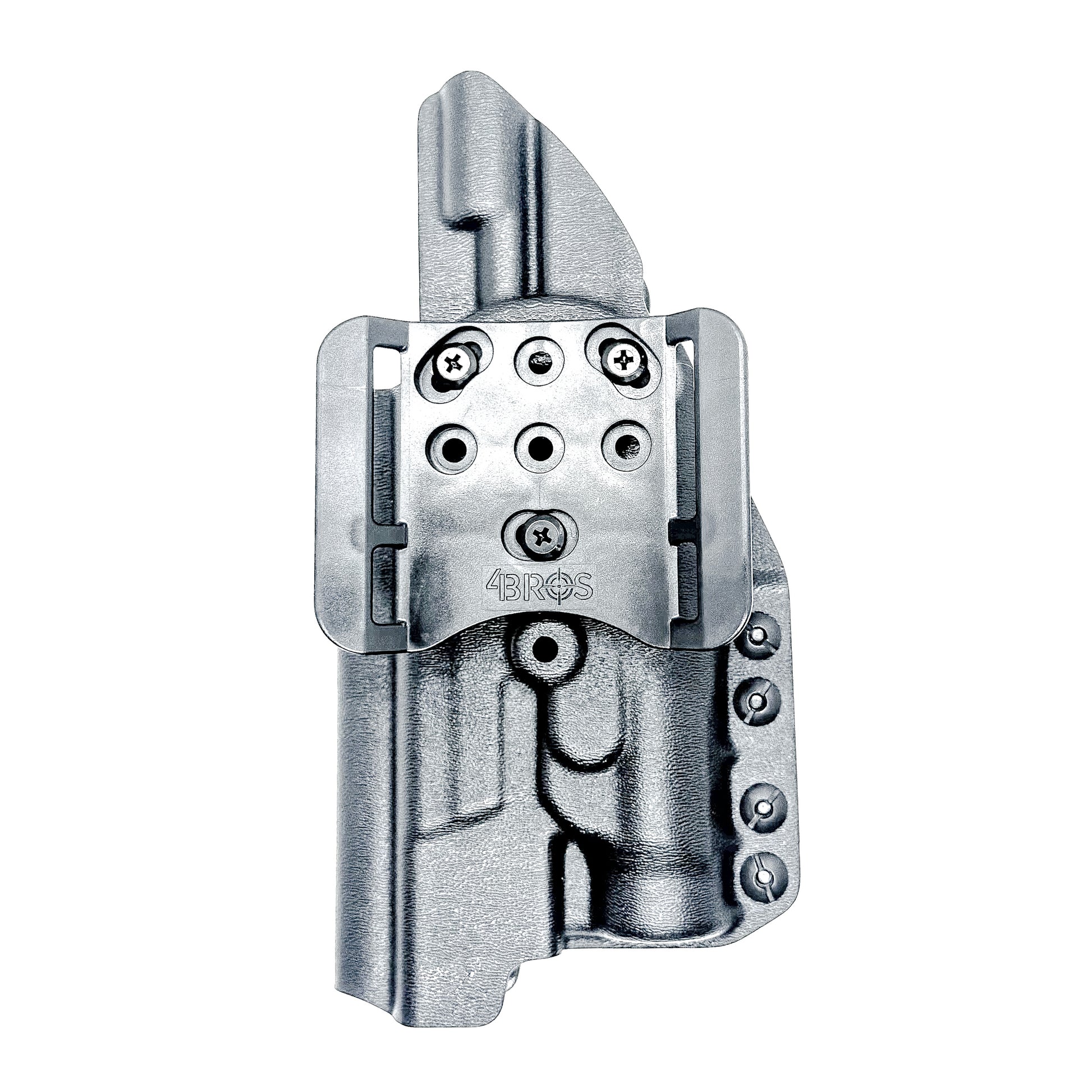 Black Outside Waistband Holster for the Smith & Wesson M&P 10mm 5.6" Performance Center M2.0 pistol & thumb safety & TLR-1 HL with 4Bros 1.5" Belt Slide.