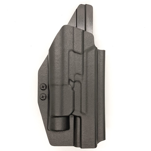 For the best Outside Waistband Holster for the Smith & Wesson M&P 10mm 5.6" Performance Center M2.0 pistol & thumb safety & TLR-1 shop Four Brothers Holsters. 