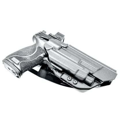 OWB Smith & Wesson M&P 5.6" 10MM pistol & Streamlight TLR-7 A, X & TLR-7 HL-X Duty & Competition Kydex Holster, in black with Duty Drop Attachment.