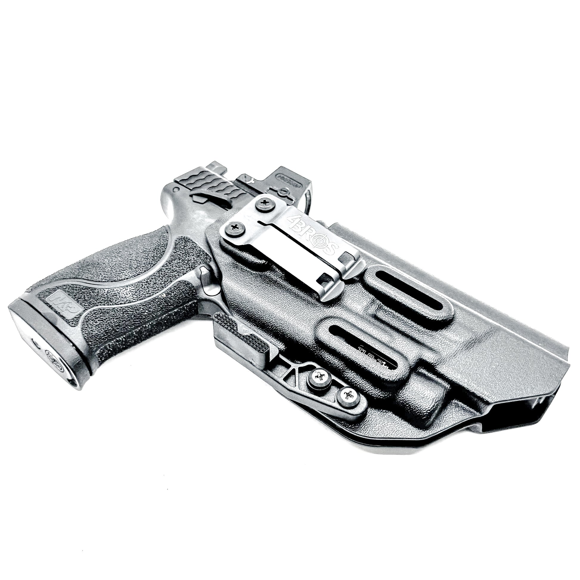 IWB Inside Waistband Holster for the Smith & Wesson M&P 5.6" M2.0 10MM pistol & Streamlight TLR-7 A, X & TLR-7 HL-X in black with a DCC Monoblock and a Modwing