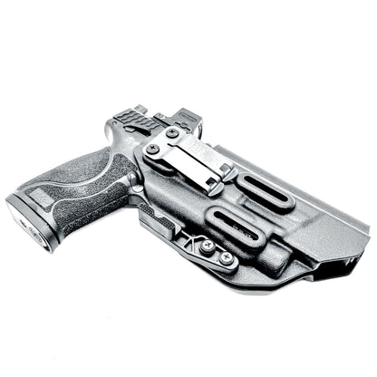 IWB Inside Waistband Holster for the Smith & Wesson M&P 5.6" M2.0 10MM pistol & Streamlight TLR-7 A, X & TLR-7 HL-X in black with a DCC Monoblock and a Modwing